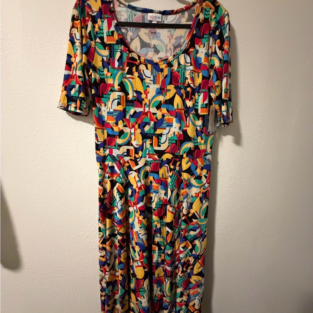 LuLaRoe Multicolor Abstract Print Top